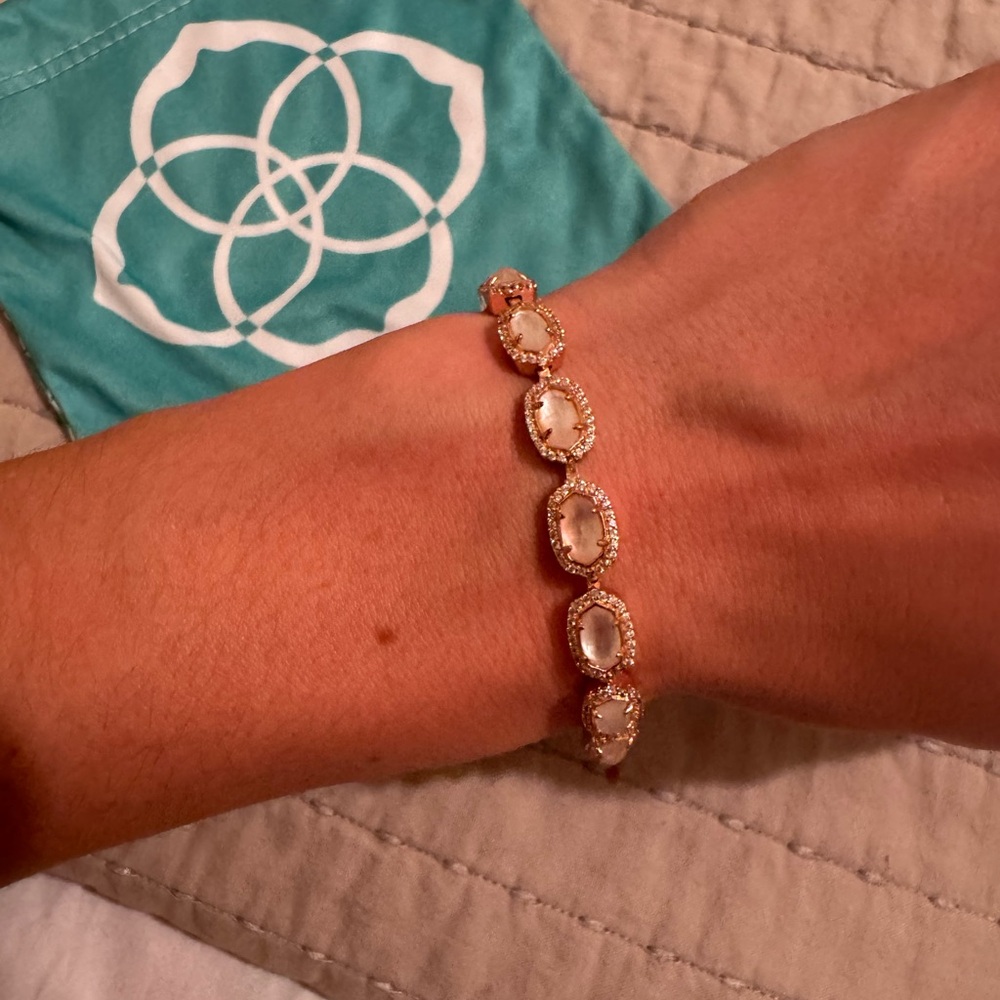 Kendra Scott Gold Bracelet with Clear Stones